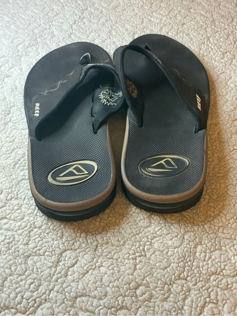 Reef Men’s Size 9 Black Cushioned Flip Flop Sandals Comfort
